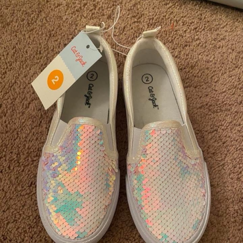 Cat & Jack Iridescent Sequin Slip-On Sneakers